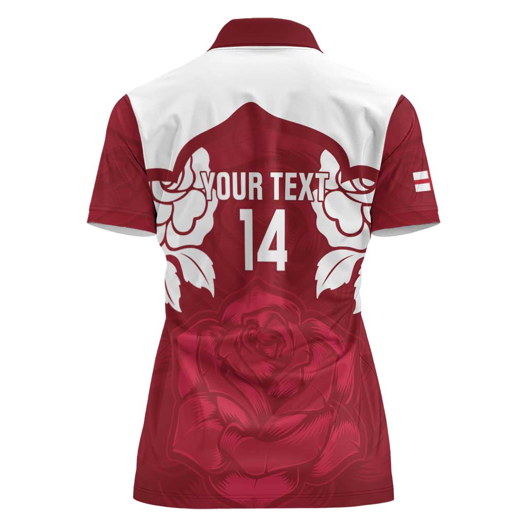 Custom England Rugby 2025 Women Polo Shirt Go Champions Red Rose - Wonder Print Shop