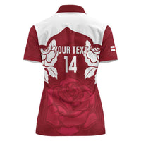Custom England Rugby 2025 Women Polo Shirt Go Champions Red Rose - Wonder Print Shop
