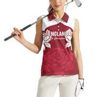 Custom England Rugby 2025 Women Sleeveless Polo Shirt Go Champions Red Rose - Wonder Print Shop