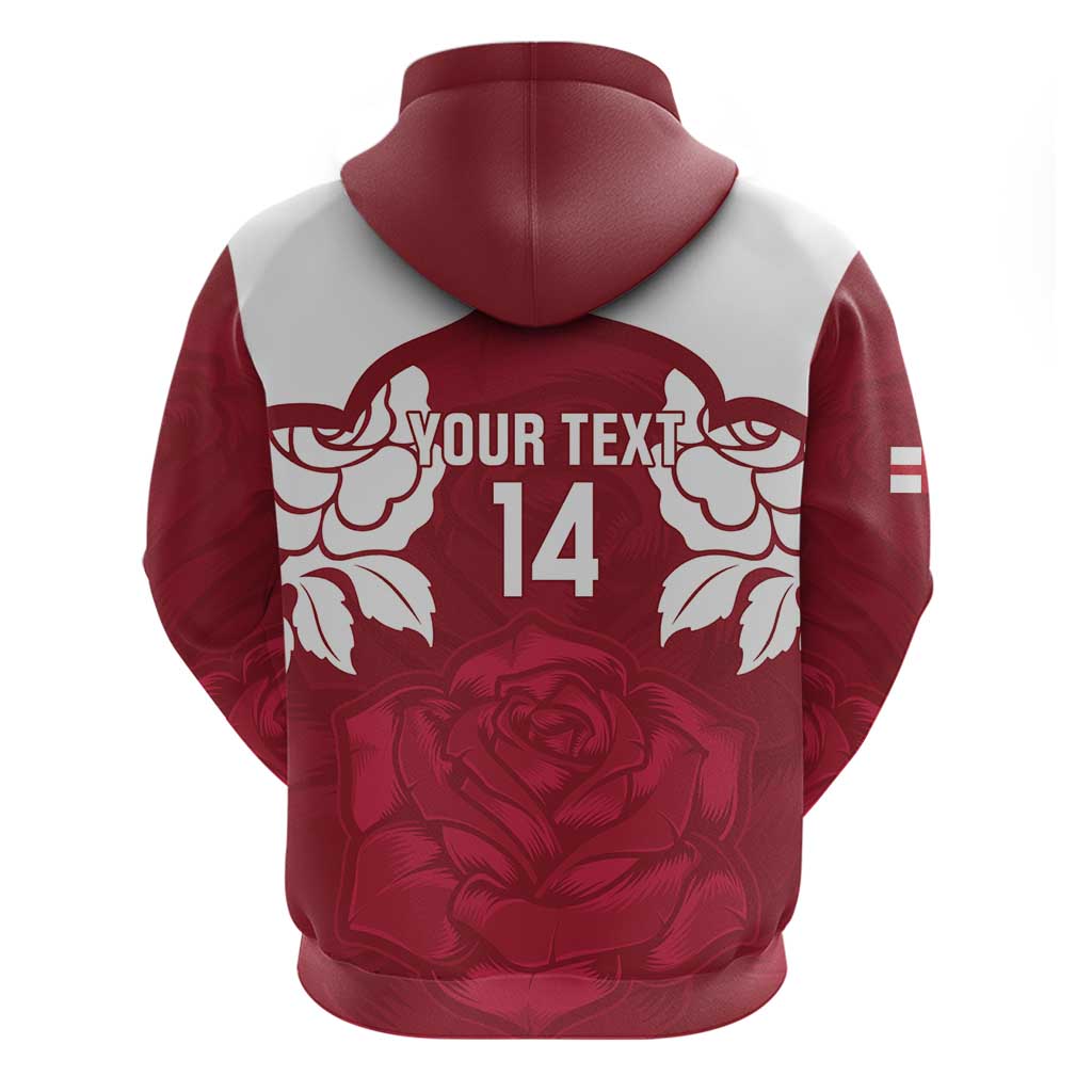 Custom England Rugby 2025 Zip Hoodie Go Champions Red Rose - Wonder Print Shop