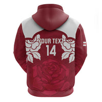 Custom England Rugby 2025 Zip Hoodie Go Champions Red Rose - Wonder Print Shop