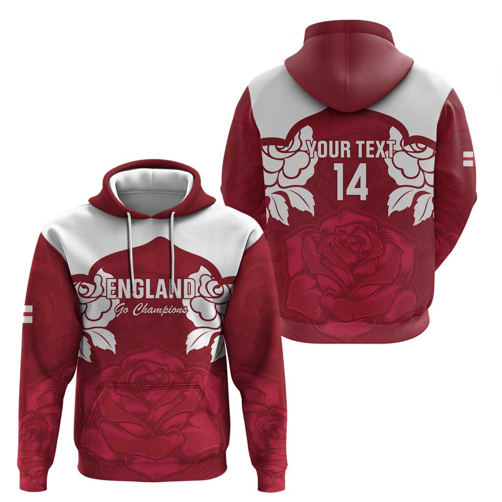 Custom England Rugby 2025 Zip Hoodie Go Champions Red Rose - Wonder Print Shop
