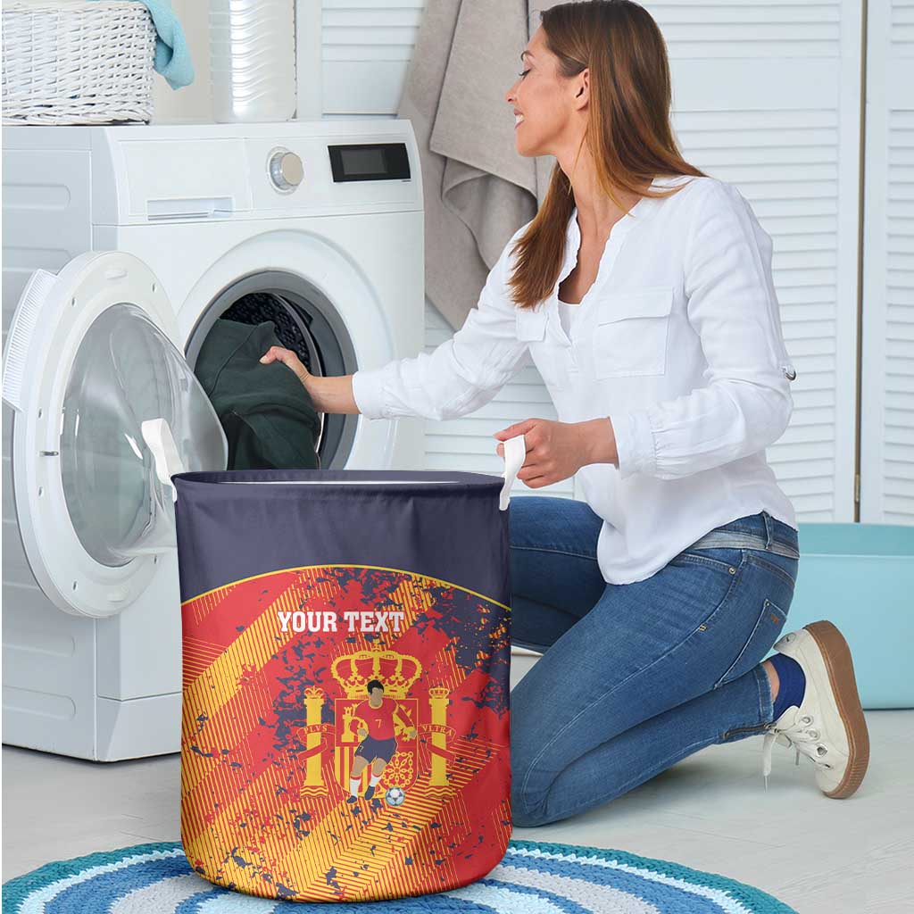Spain 2026 Football Custom Laundry Basket Espana La Roja Grunge Style