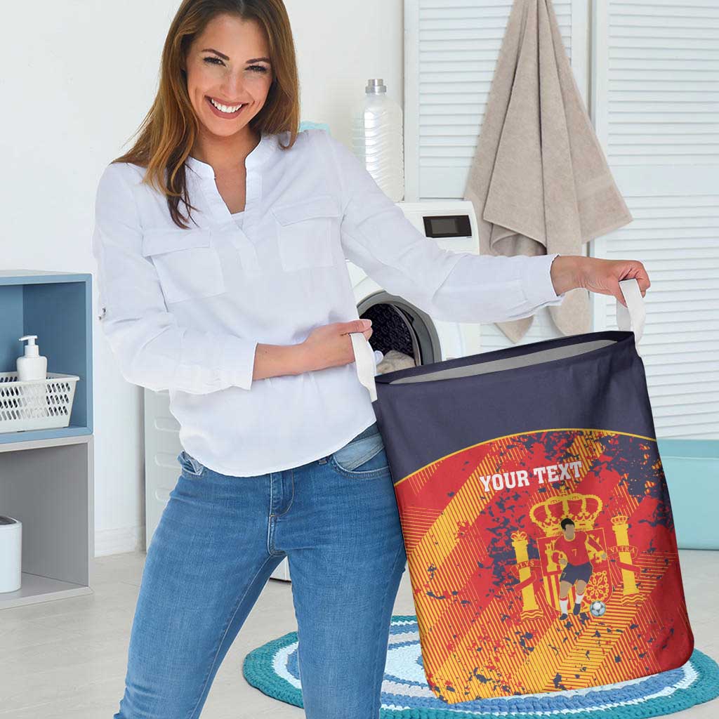 Spain 2026 Football Custom Laundry Basket Espana La Roja Grunge Style