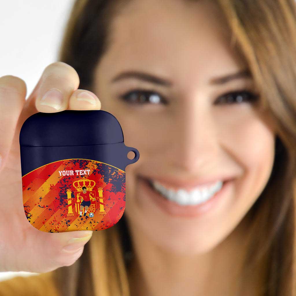 Spain 2026 Football Custom AirPods Case Espana La Roja Grunge Style