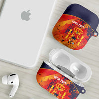 Spain 2026 Football Custom AirPods Case Espana La Roja Grunge Style