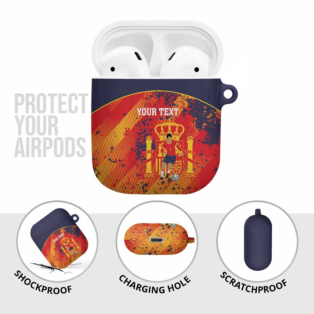 Spain 2026 Football Custom AirPods Case Espana La Roja Grunge Style