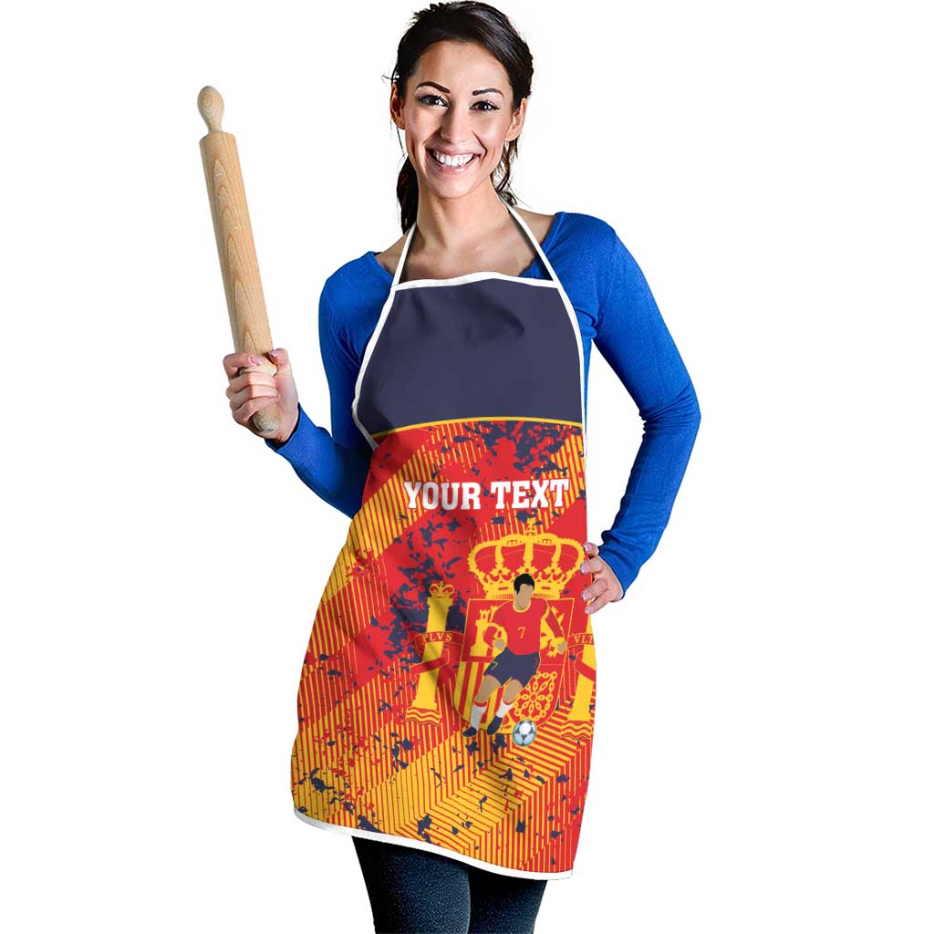 Spain 2026 Football Custom Apron Espana La Roja Grunge Style