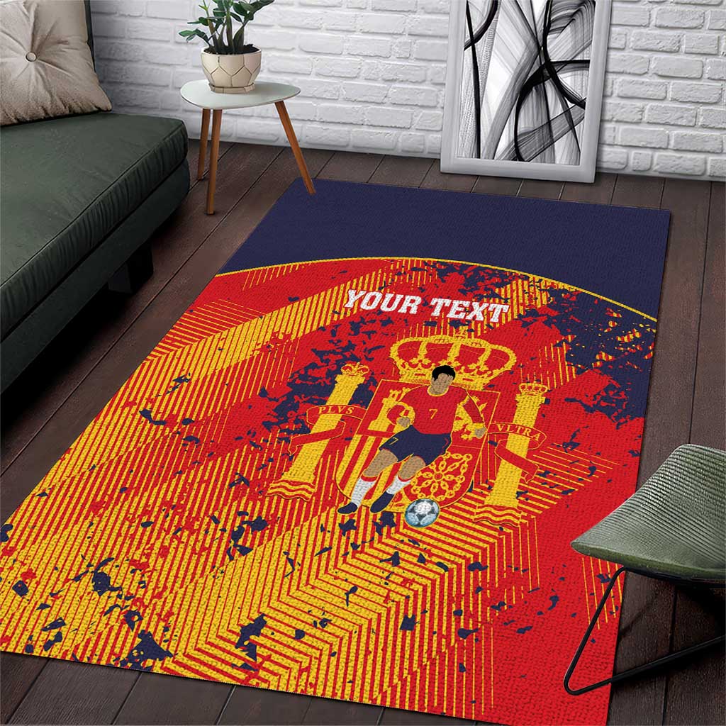 Spain 2026 Football Custom Area Rug Espana La Roja Grunge Style
