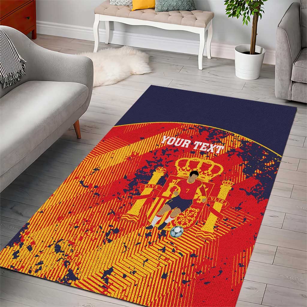 Spain 2026 Football Custom Area Rug Espana La Roja Grunge Style