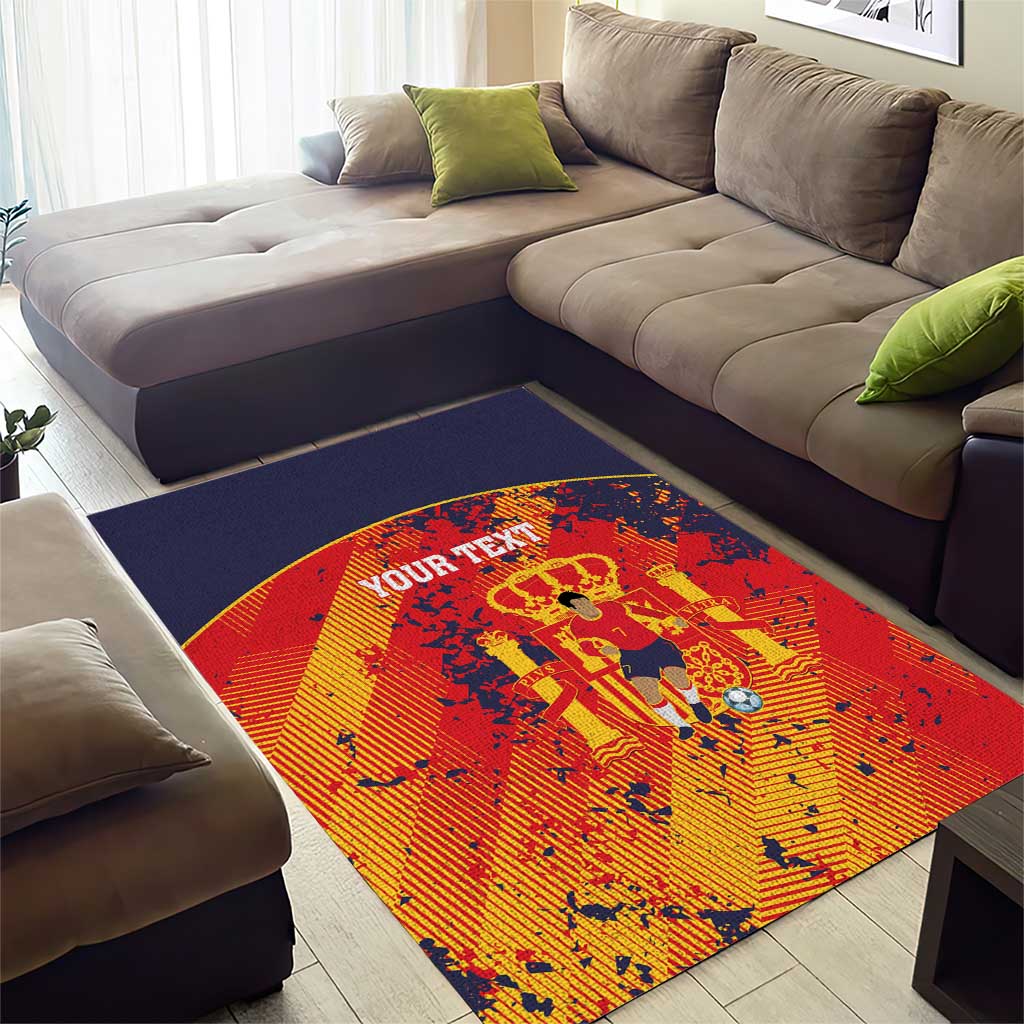 Spain 2026 Football Custom Area Rug Espana La Roja Grunge Style
