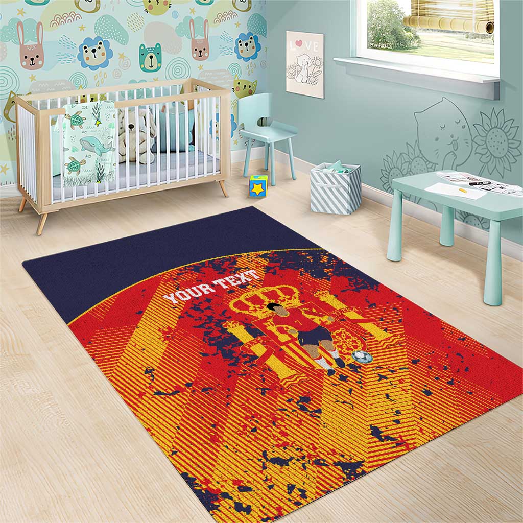 Spain 2026 Football Custom Area Rug Espana La Roja Grunge Style