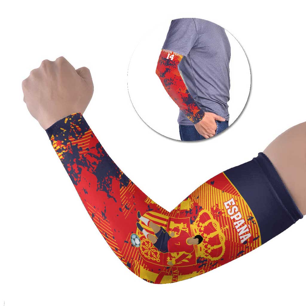 Spain 2026 Football Custom Arm Sleeves Espana La Roja Grunge Style