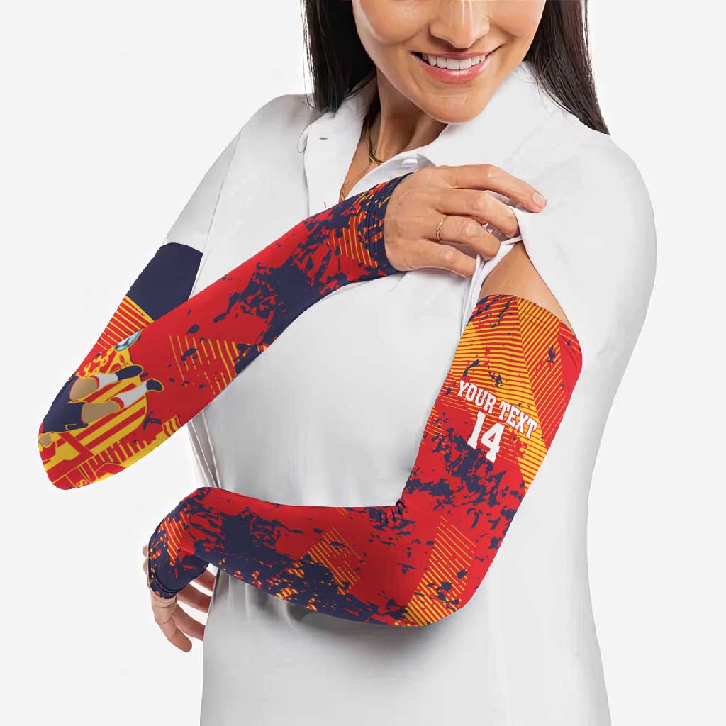 Spain 2026 Football Custom Arm Sleeves Espana La Roja Grunge Style