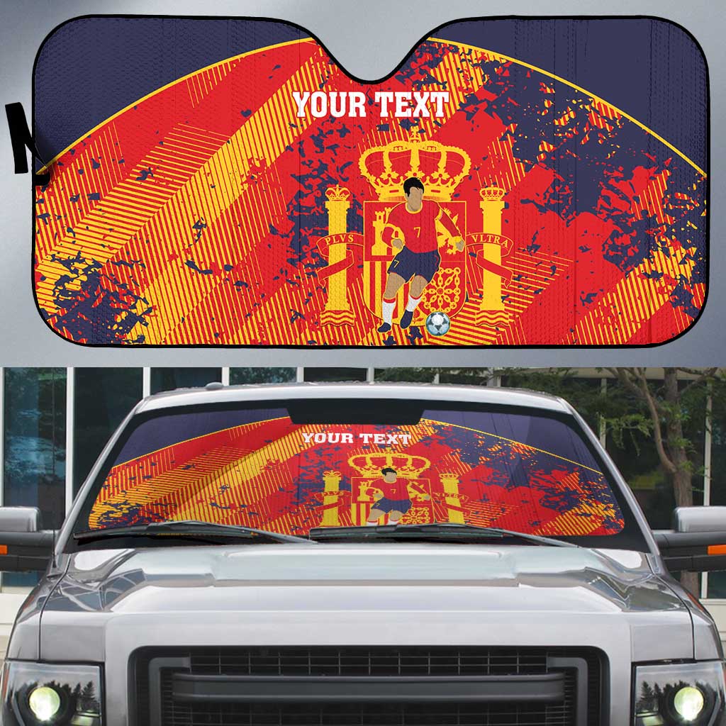 Spain 2026 Football Custom Auto Sun Shade Espana La Roja Grunge Style