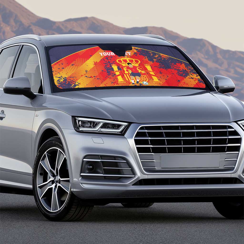 Spain 2026 Football Custom Auto Sun Shade Espana La Roja Grunge Style