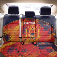 Spain 2026 Football Custom Back Car Seat Cover Espana La Roja Grunge Style