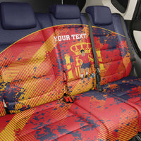 Spain 2026 Football Custom Back Car Seat Cover Espana La Roja Grunge Style