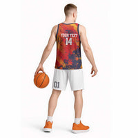 Spain 2026 Football Custom Basketball Jersey Espana La Roja Grunge Style