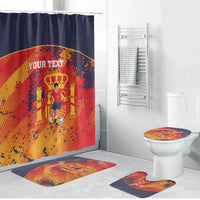 Spain 2026 Football Custom Bathroom Set Espana La Roja Grunge Style