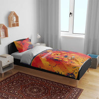 Spain 2026 Football Custom Bedding Set Espana La Roja Grunge Style