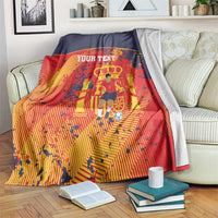 Spain 2026 Football Custom Blanket Espana La Roja Grunge Style