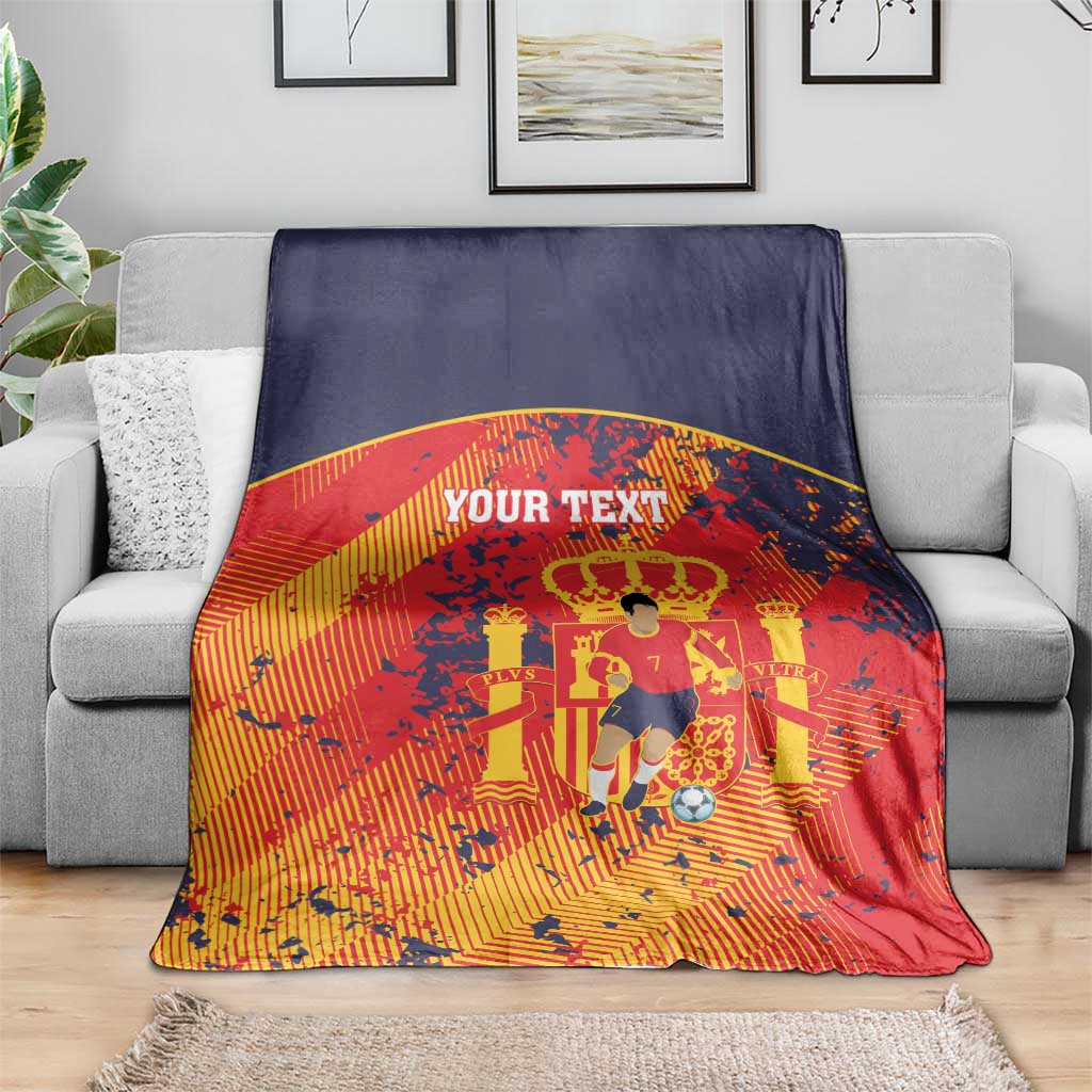 Spain 2026 Football Custom Blanket Espana La Roja Grunge Style