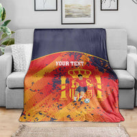 Spain 2026 Football Custom Blanket Espana La Roja Grunge Style
