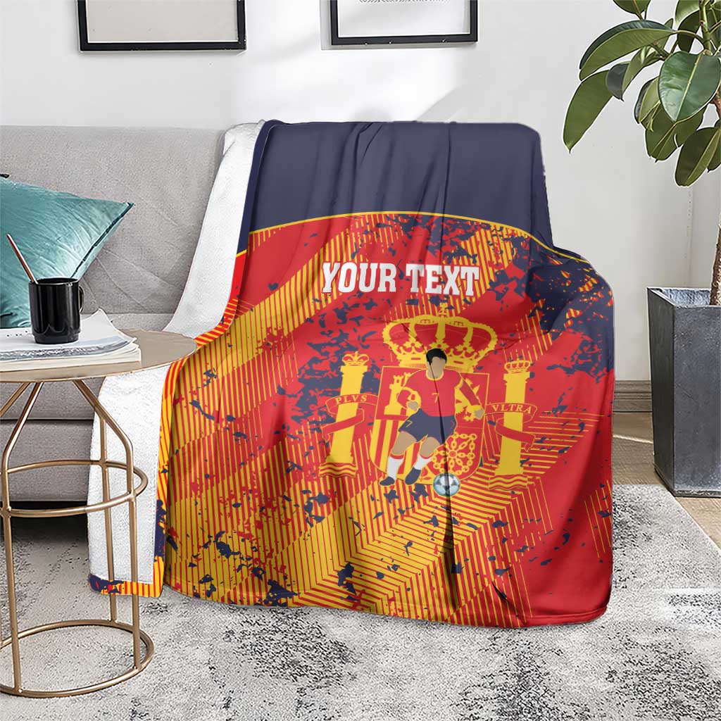 Spain 2026 Football Custom Blanket Espana La Roja Grunge Style