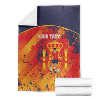 Spain 2026 Football Custom Blanket Espana La Roja Grunge Style