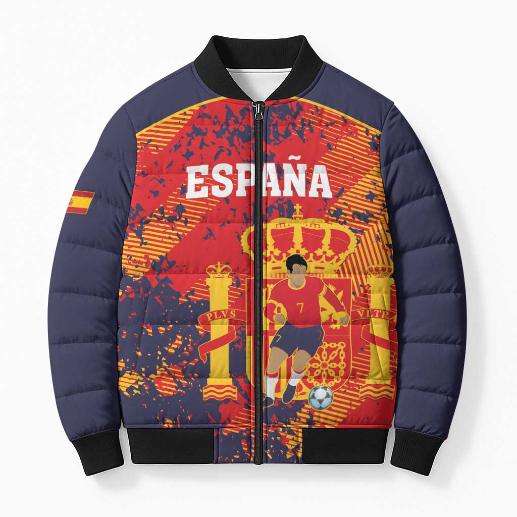 Spain 2026 Football Custom Bomber Puffer Jacket Espana La Roja Grunge Style