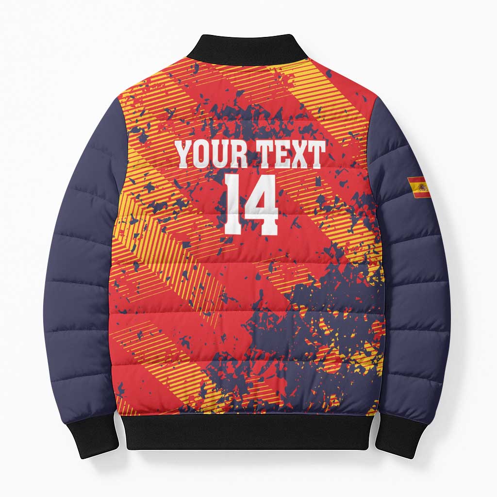 Spain 2026 Football Custom Bomber Puffer Jacket Espana La Roja Grunge Style