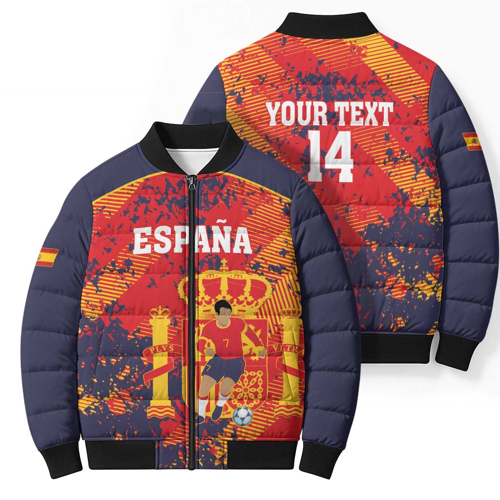 Spain 2026 Football Custom Bomber Puffer Jacket Espana La Roja Grunge Style