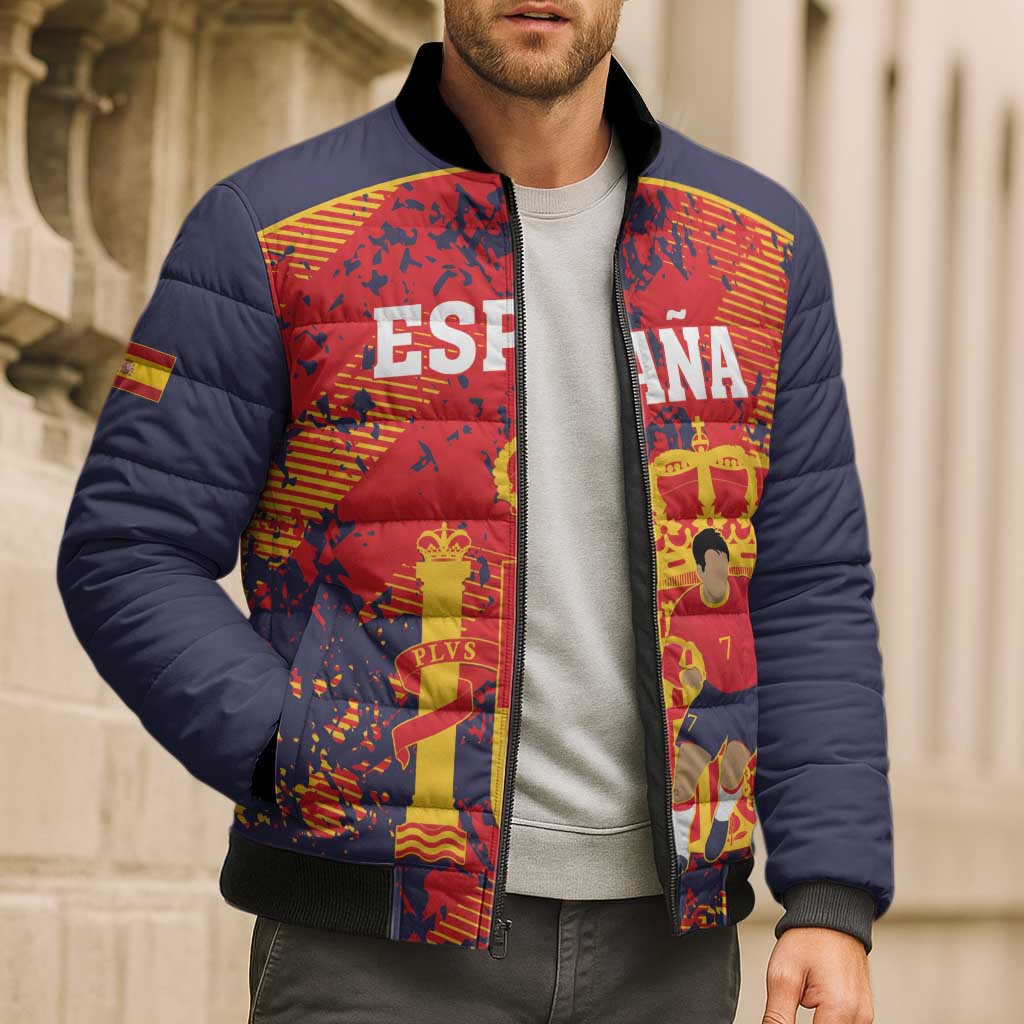Spain 2026 Football Custom Bomber Puffer Jacket Espana La Roja Grunge Style