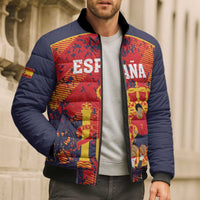 Spain 2026 Football Custom Bomber Puffer Jacket Espana La Roja Grunge Style