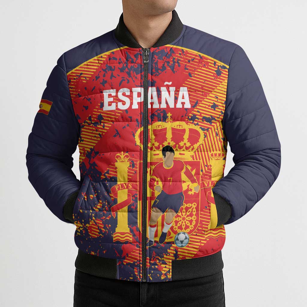 Spain 2026 Football Custom Bomber Puffer Jacket Espana La Roja Grunge Style