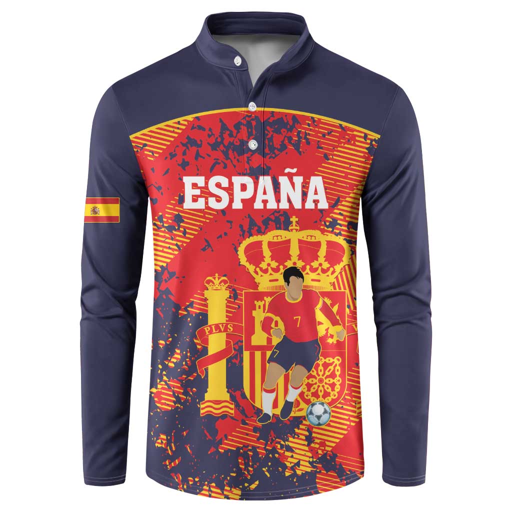 Spain 2026 Football Custom Button Sweatshirt Espana La Roja Grunge Style