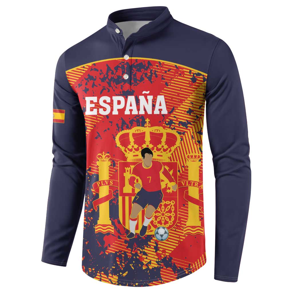 Spain 2026 Football Custom Button Sweatshirt Espana La Roja Grunge Style