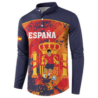 Spain 2026 Football Custom Button Sweatshirt Espana La Roja Grunge Style