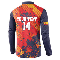 Spain 2026 Football Custom Button Sweatshirt Espana La Roja Grunge Style