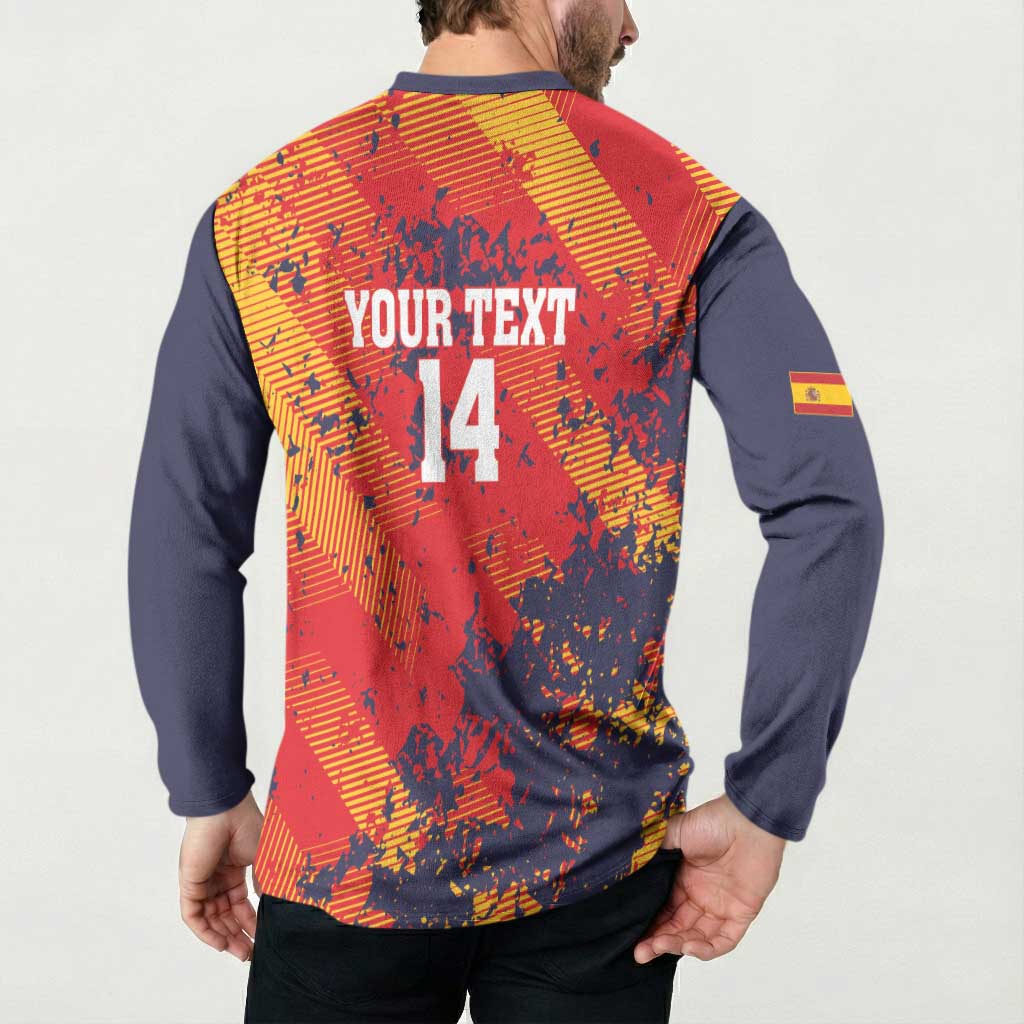 Spain 2026 Football Custom Button Sweatshirt Espana La Roja Grunge Style