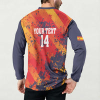 Spain 2026 Football Custom Button Sweatshirt Espana La Roja Grunge Style
