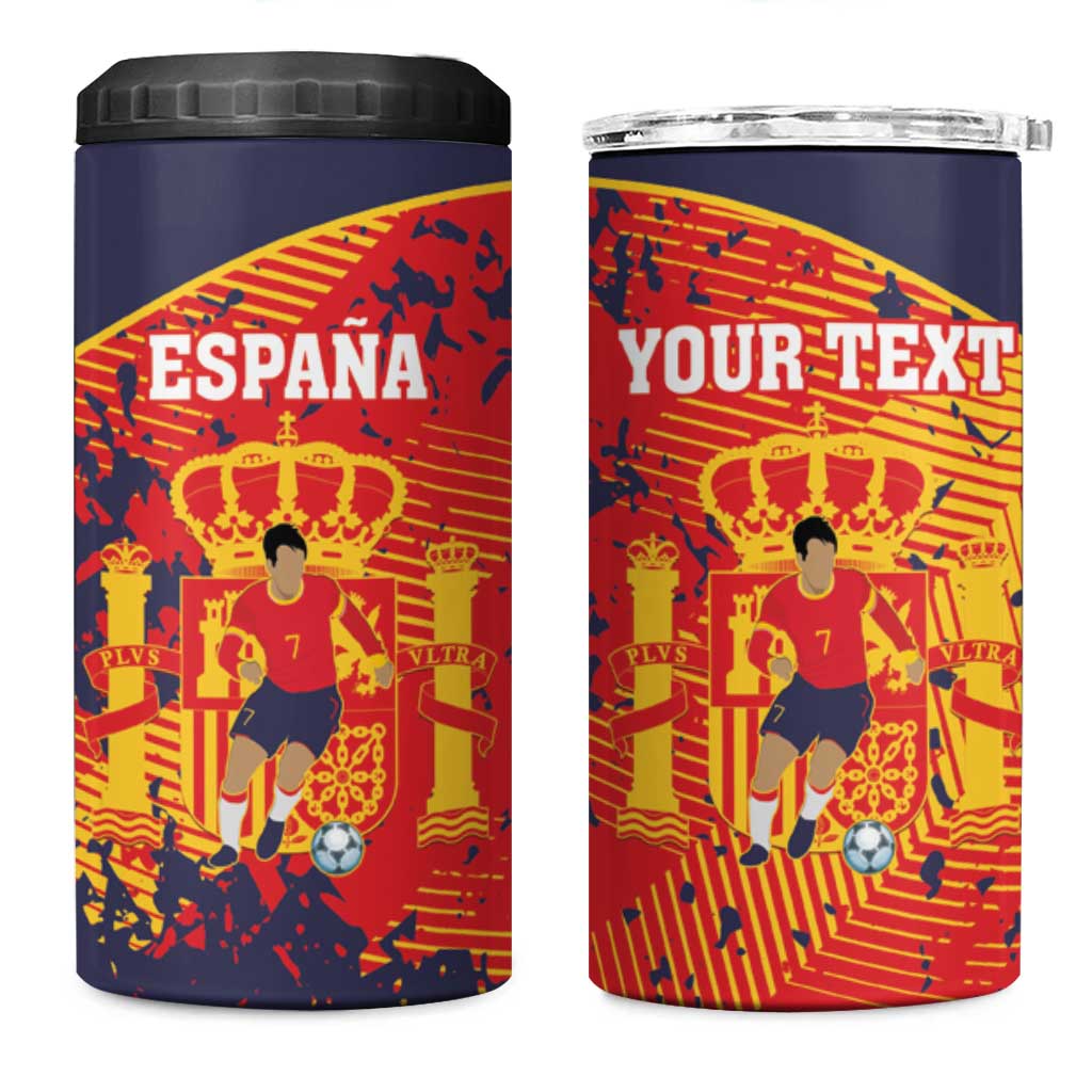 Spain 2026 Football Custom 4 in 1 Can Cooler Tumbler Espana La Roja Grunge Style