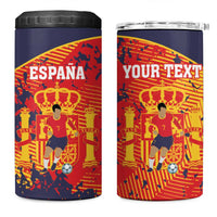 Spain 2026 Football Custom 4 in 1 Can Cooler Tumbler Espana La Roja Grunge Style