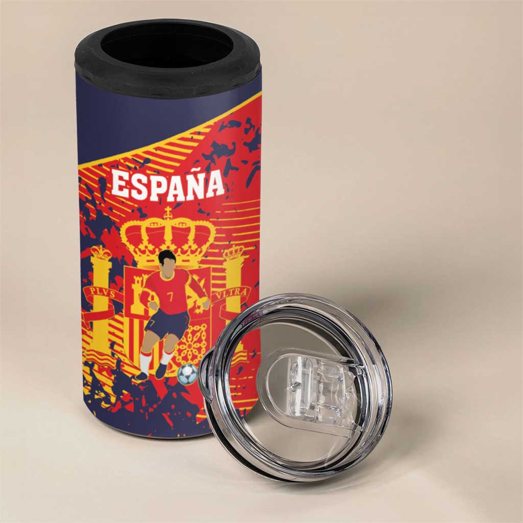Spain 2026 Football Custom 4 in 1 Can Cooler Tumbler Espana La Roja Grunge Style