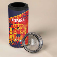 Spain 2026 Football Custom 4 in 1 Can Cooler Tumbler Espana La Roja Grunge Style