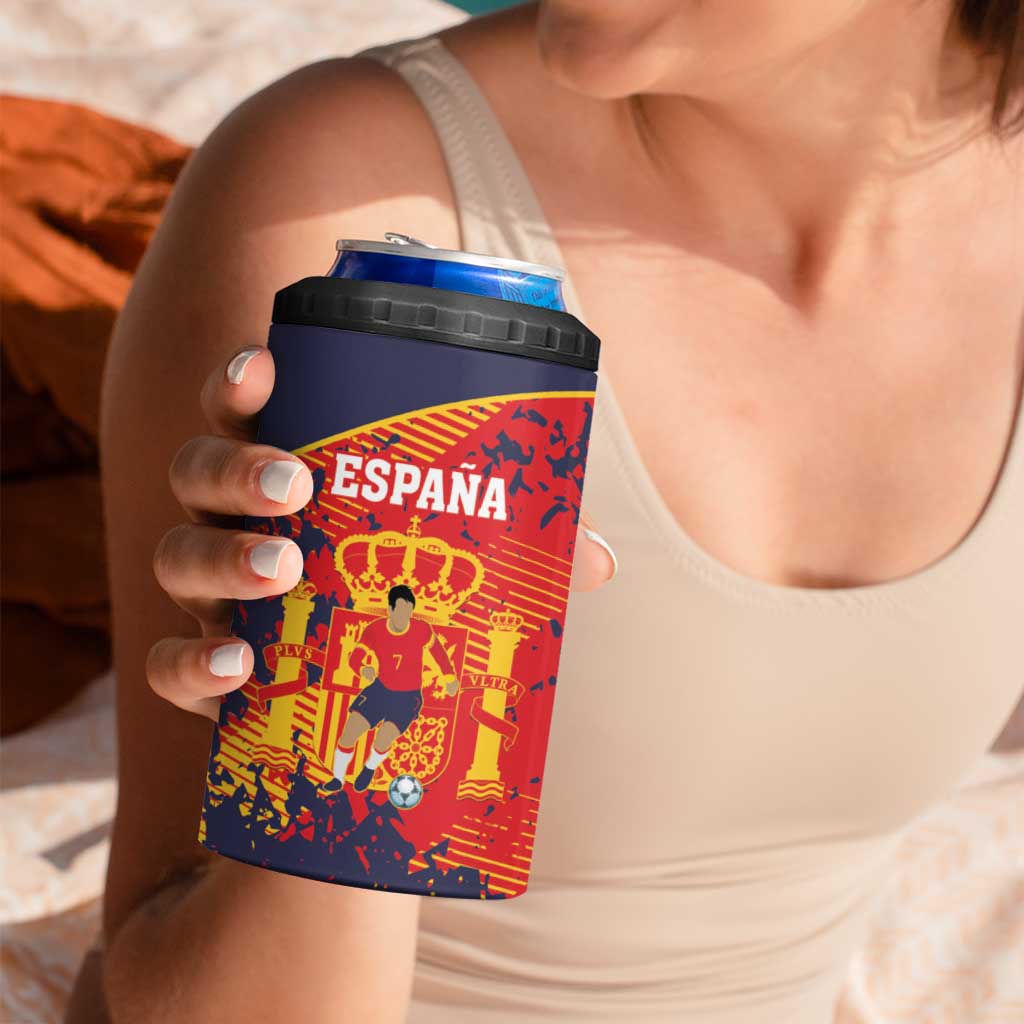 Spain 2026 Football Custom 4 in 1 Can Cooler Tumbler Espana La Roja Grunge Style