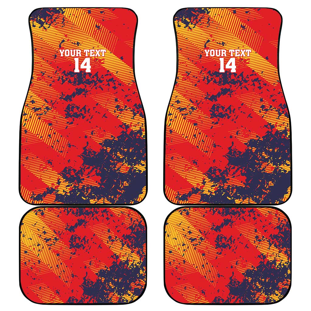 Spain 2026 Football Custom Car Mats Espana La Roja Grunge Style