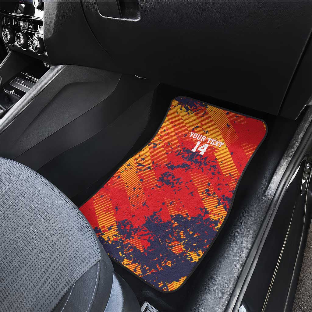 Spain 2026 Football Custom Car Mats Espana La Roja Grunge Style