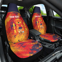 Spain 2026 Football Custom Car Seat Cover Espana La Roja Grunge Style